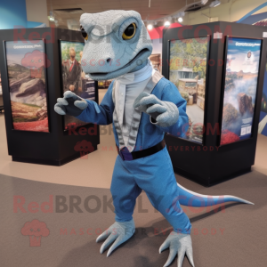 Gray Lizard maskot kostume...