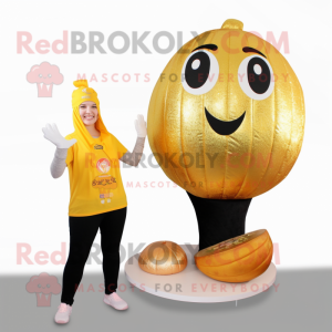 Guld melon maskot kostume...