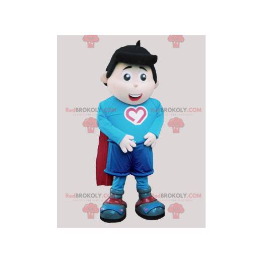 Little boy mascot with a cape and super shoes - Redbrokoly.com