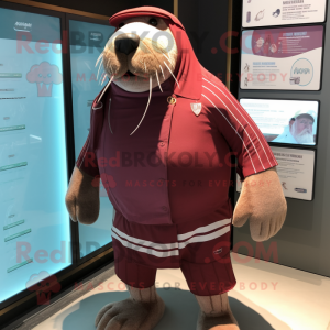 Maroon Walrus mascotte...