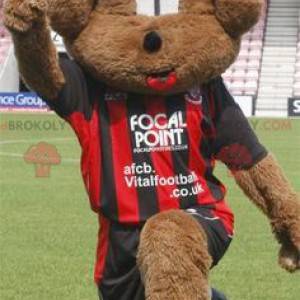 Mascote cachorro marrom em roupas esportivas - Redbrokoly.com
