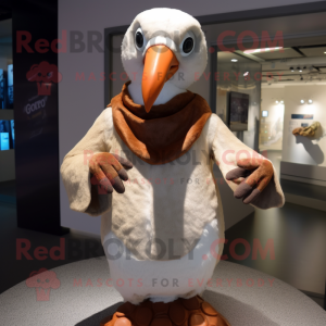 Rust Albatross mascot costume character dressed with a Cover-up and Cufflinks
