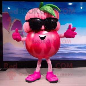 Rosa äpple maskot kostym...