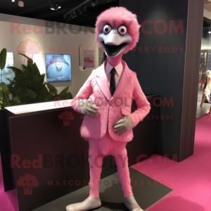Roze struisvogel mascotte...