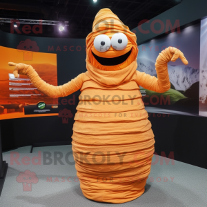 Orange Mumie maskot kostume...