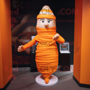 Oranje mummie mascotte...