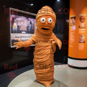 Oranje mummie mascotte...
