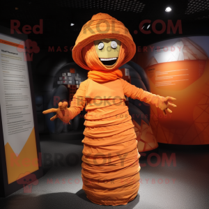 Orange Mumie maskot kostume...