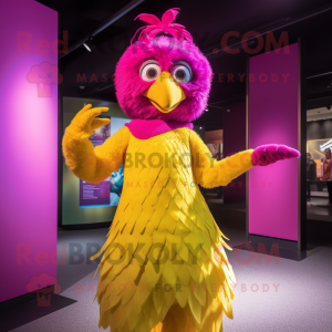 Magenta Canary maskot drakt...