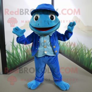 Blue Frog maskot kostym...