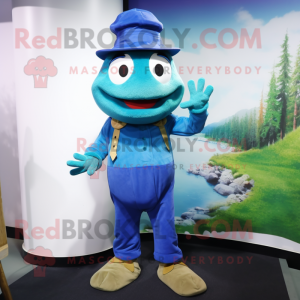 Blue Frog mascotte kostuum...