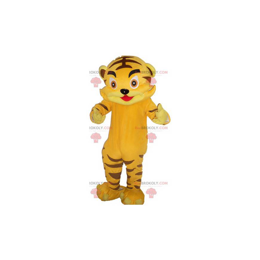 Cute giant yellow tiger mascot - Redbrokoly.com