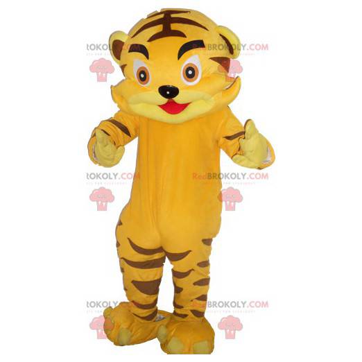 Mascote tigre amarelo gigante fofo - Redbrokoly.com