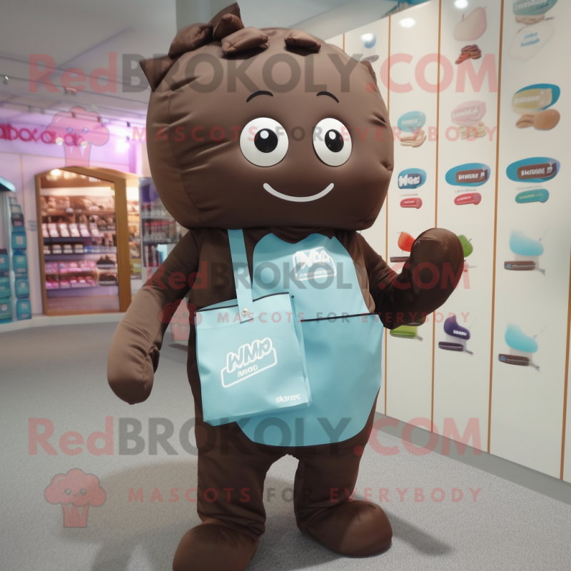 nan Chocolate Bars mascot costume character dressed with a Romper and Tote bags nan Chocolate Bars mascot costume character dressed with a Romper and Tote bags