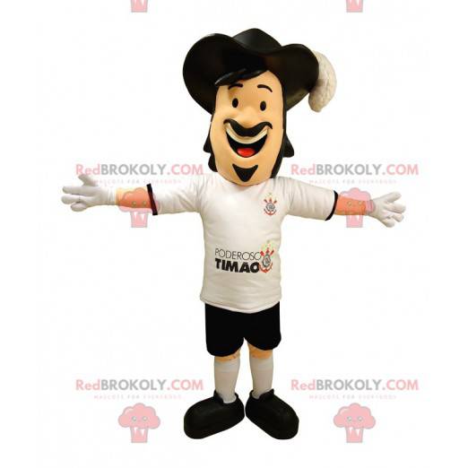 Mascotte uomo moschettiere con un bel cappello - Redbrokoly.com