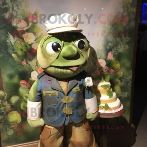 Oliwkowy tort weselny w...