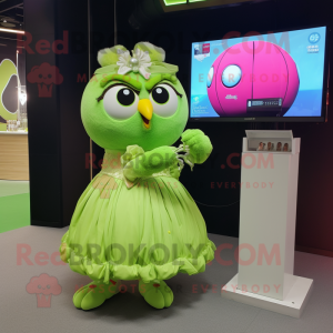 Lime Green Owl mascotte...