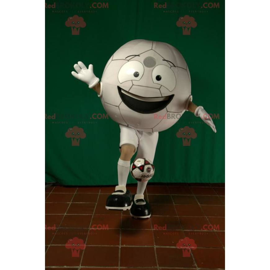Giant white soccer ball mascot - Redbrokoly.com