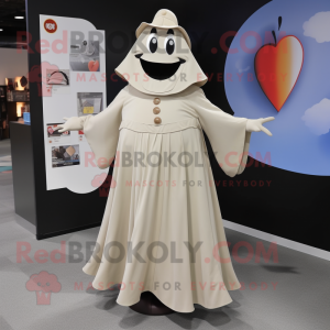 Tan Ghost maskot kostume...