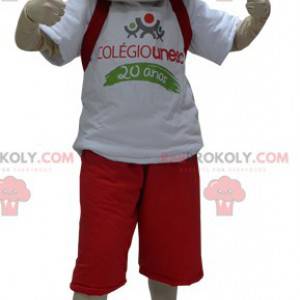 Jonge jongensmascotte met een pet - Redbrokoly.com