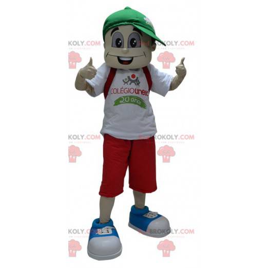 Mladý chlapec maskot s víčkem - Redbrokoly.com