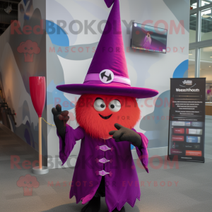 Magenta heksenhoed mascotte...