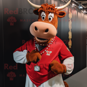 Red Jersey Cow mascotte...