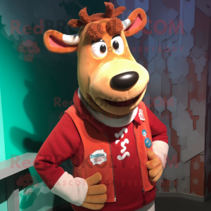 Red Jersey Cow mascotte...