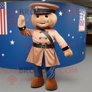 Brown Civil War Soldier mascot costume character dressed with a Circle Skirt and Anklets