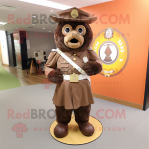 Brown Civil War Soldier mascot costume character dressed with a Circle Skirt and Anklets