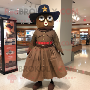 Brown Civil War Soldier mascot costume character dressed with a Circle Skirt and Anklets