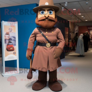 Brown Civil War Soldier mascot costume character dressed with a Circle Skirt and Anklets