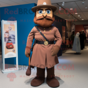 Brown Civil War Soldier mascot costume character dressed with a Circle Skirt and Anklets
