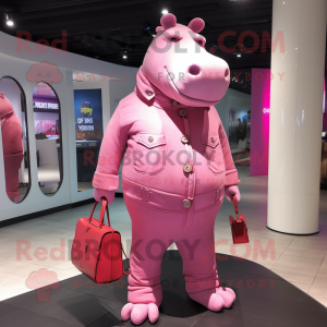 Roze nijlpaard mascotte...