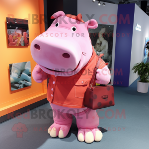 Pink Hippopotamus maskot...