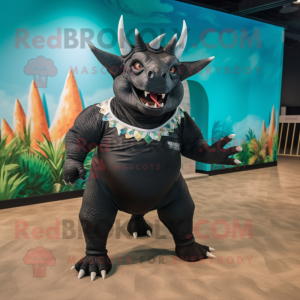 Black Triceratops mascotte...