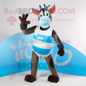 Sky Blue Okapi mascotte...