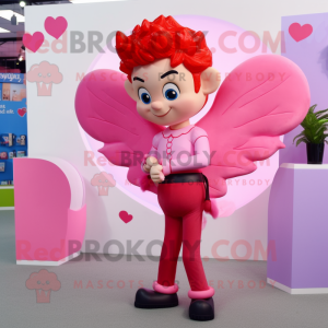 Rosa Cupid maskot drakt...