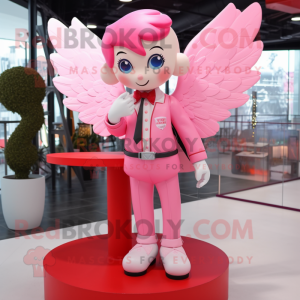 Pink Cupid maskot kostume...