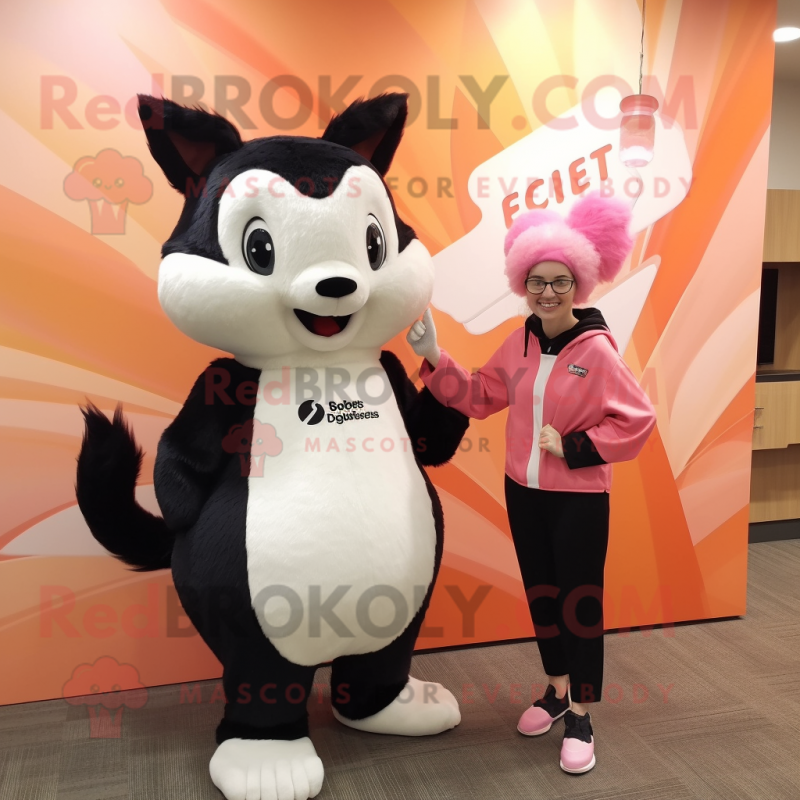 Peach Skunk mascot costume character dressed with a Turtleneck and Ties Peach Skunk mascot costume character dressed with a Turtleneck and Ties