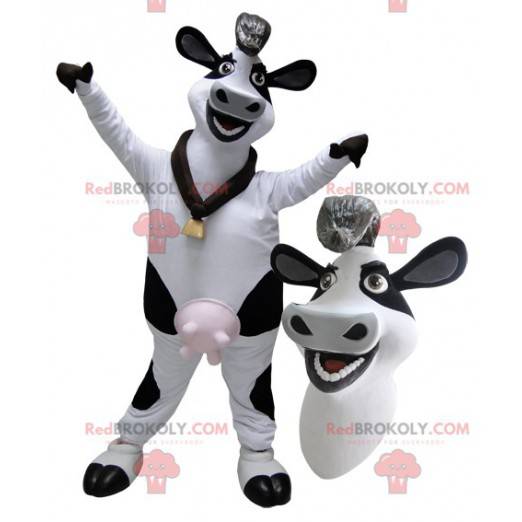 Giant white and black dairy cow mascot - Redbrokoly.com