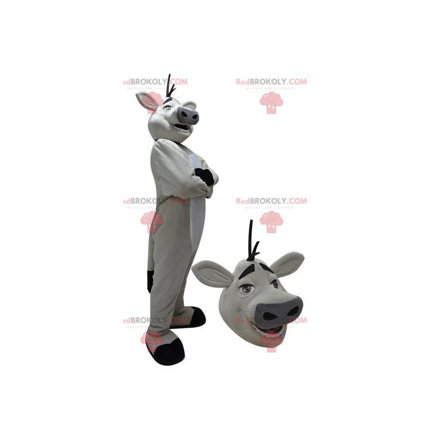Mascote gigante de vaca preta e branca - Redbrokoly.com
