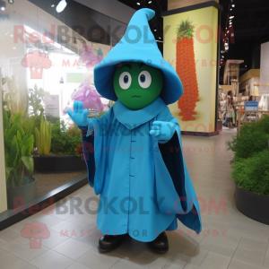 Cyan Witch S Hat maskot...