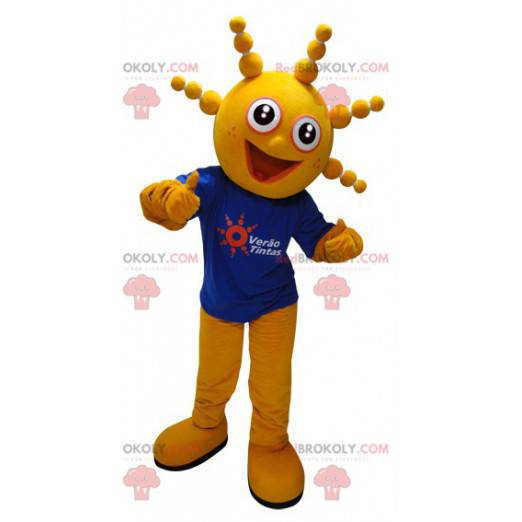 Yellow snowman mascot with a funny round head - Redbrokoly.com