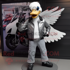 Silver Goose maskot kostume...