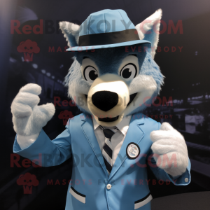 Sky Blue Wolf maskot...