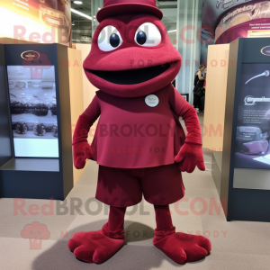 Maroon Frog maskot kostume...