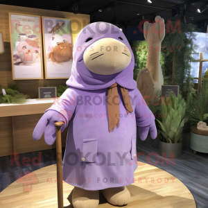 Lavendel Walrus mascotte...