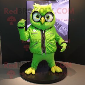 Lime Green Owl maskot...