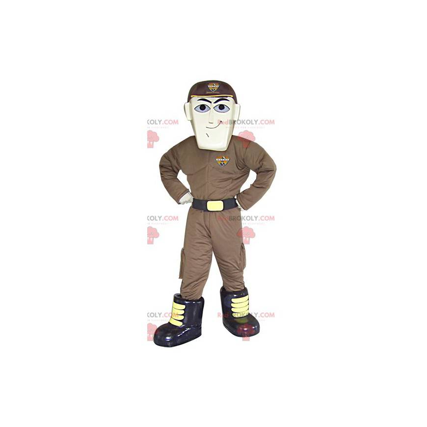 Mann Maskottchen im futuristischen Outfit Superhelden Mann Maskottchen im futuristischen Outfit Superhelden